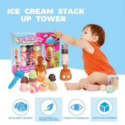 15 шт./компл. детское мороженое стек вверх игра башня дети Ролевые Игры развивающие игрушки Моделирование детское мороженое, еда игрушка Jenga