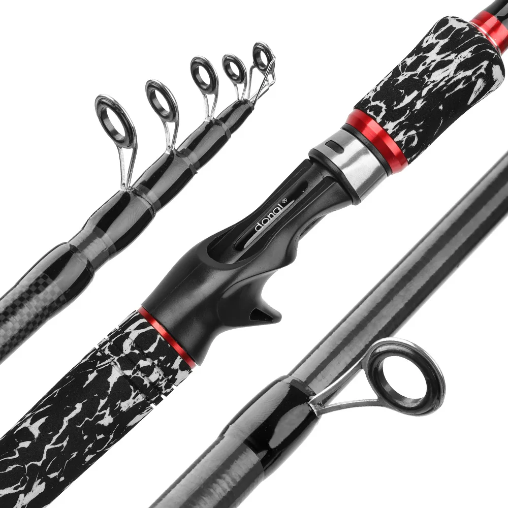 DONQL Carbon Fiber Spinning Rod Telescopic Casting Fishing Rod 1.8M-2.7M Carp Feeder Travel Fishing Rod Portable Lengthen Handle