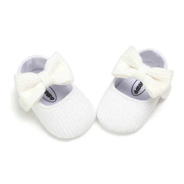 Spring And Autumn 0-1 Year Old Woolen Bow Baby Princess Shoes Toddler Baby Newborn Shoes Girl 6To 12 Month Infant Little Girls see chart