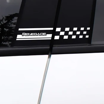 

For Jeep Ranegade Patriot Wrangler Grand Cherokee Copass Trail Hawk Rubicon Car styling 2Pcs Sport Window B Pillar Auto Stickers