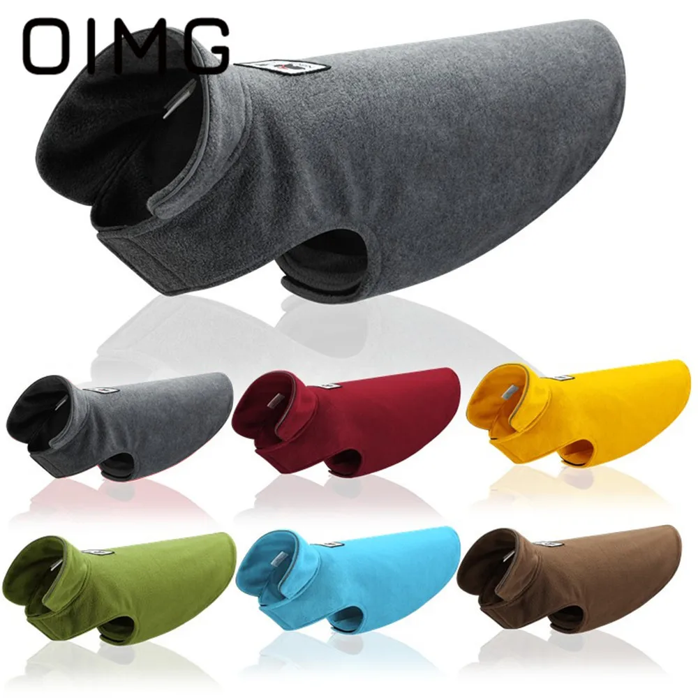 

OIMG Polar Fleece Dog Jacket Coat Winter Warm Small Medium Dogs Clothes Labrador Chihuahua Solid Puppy Outfits 2021 Pet Clothing