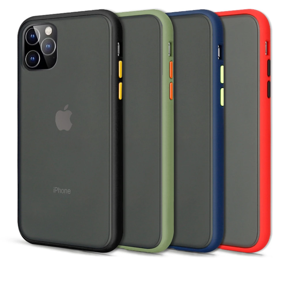 

Translucent Matte Phone Case for iPhone 11 Pro X XR Xs Max 8 7 6 6S Plus Soft Edge Frosted Shockproof Protective Full Cover