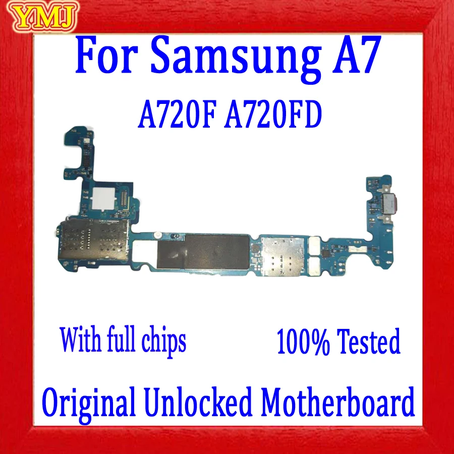 Original Motherboard For Samsung Galaxy A7 A720F A720FD Dual sim Unlocked Mainboard With Android System Logic Board 100% Tested | Мобильные