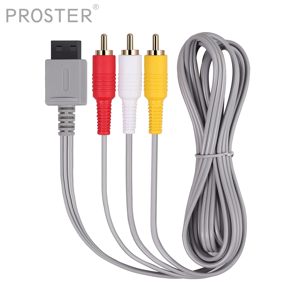 

Proster For Wii U AV Cable 6FT 1.8M Composite Retro 3 RCA Gold-Plated Audio Video AV Standard Cord for Nintendo Cable