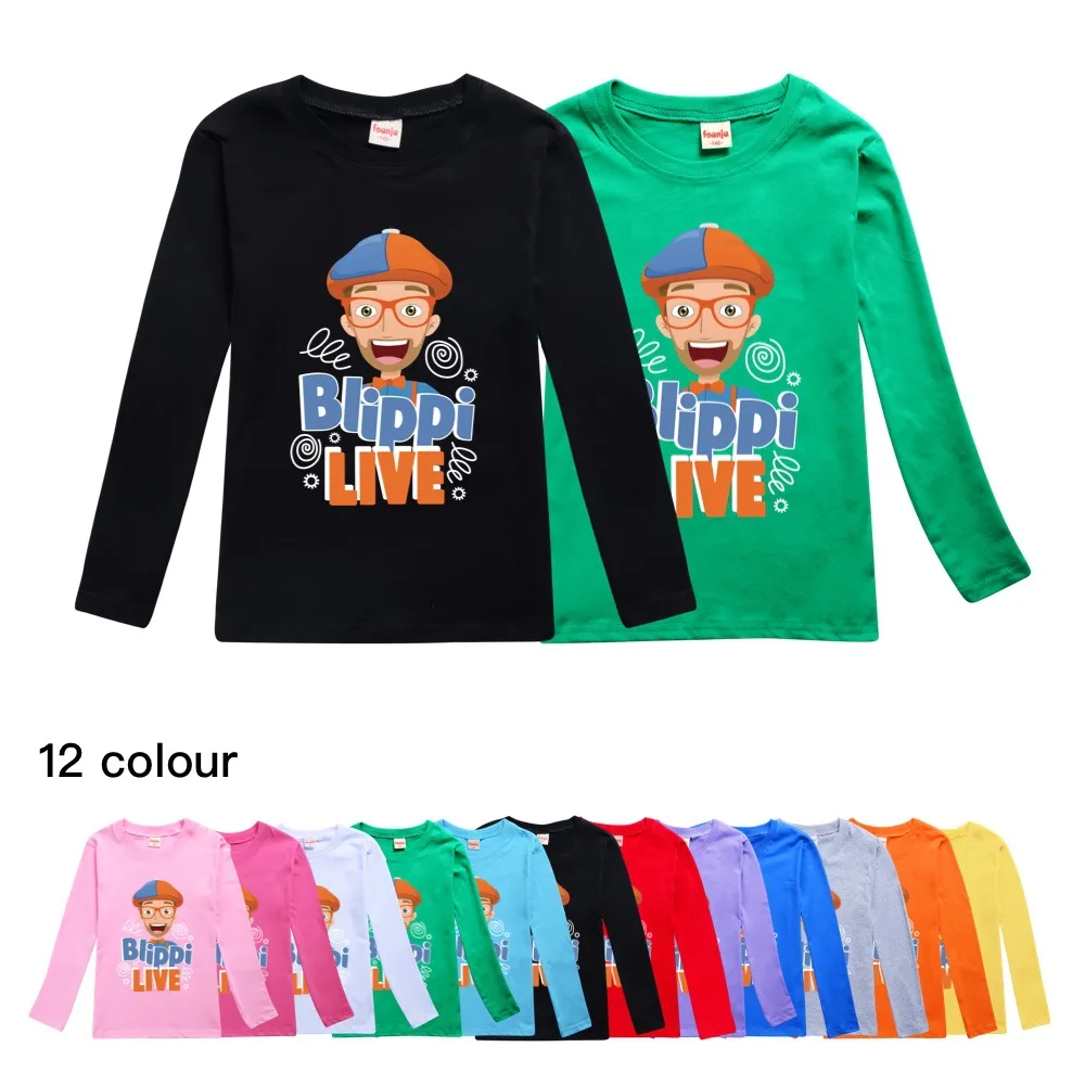 Новый 2020 BLIPPI Live для девочек новогодние майки детская одежда из хлопка на осень