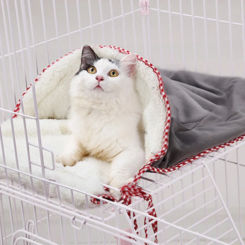 Спальный мешок для кошек, громкий бумажный туннель для кошек, теплое зимнее одеяло для домашних животных, домик для кошек, холодостойкое одеяло, гнездо для кошек, товары для домашних животных