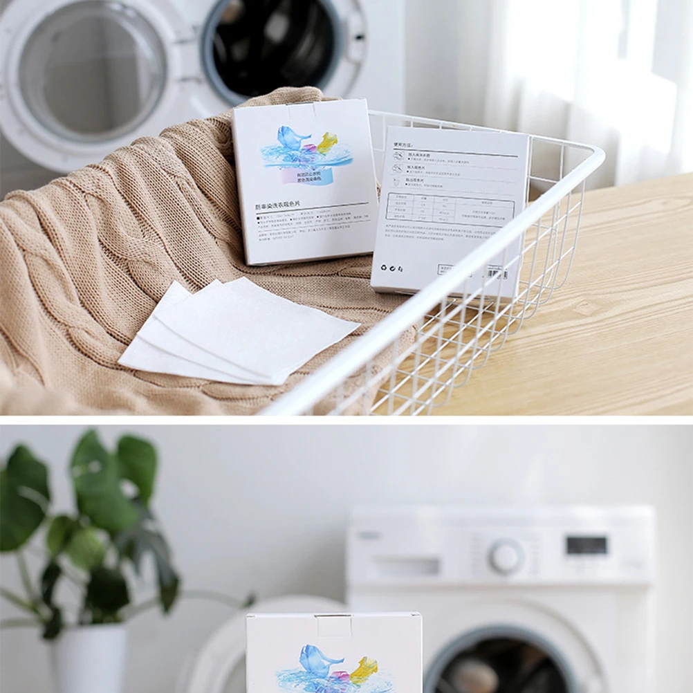48pcs Dyeing Cloth Washing Machine Use Color Absorption Sheet Mixed Dyeing Proof Anti Dyed Cloth Laundry Grabber Cloth Catcher