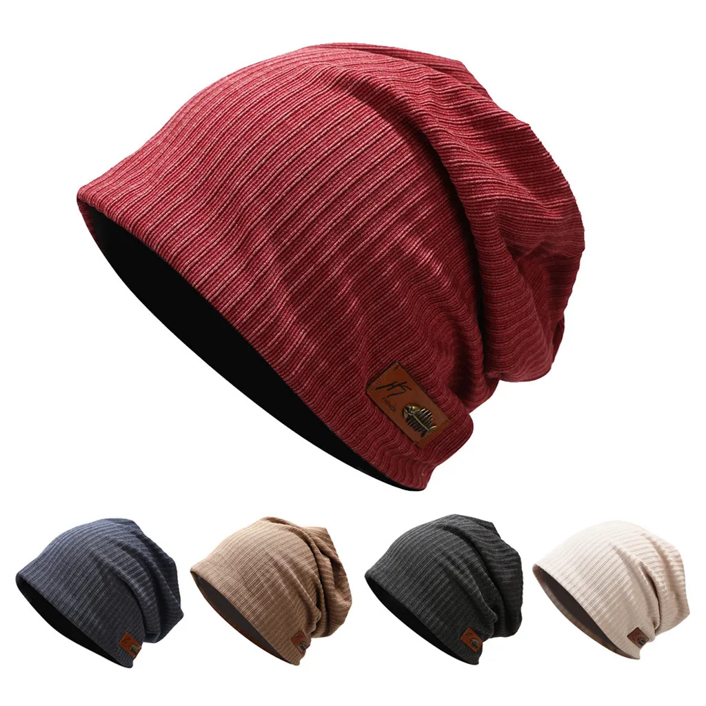 

Hip Hop Knitted Hat Women's Winter Warm Casual Acrylic Slouchy Hat Crochet Ski Beanie Hat Female Soft Baggy Skullies Beanies Men