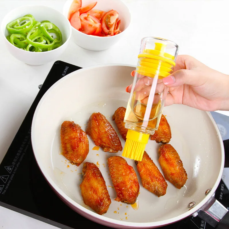 

Silicone Honey Oil Bottle with Brush for Barbecue Cooking Baking Pancake BBQ Tools Kitchen Accessories Storage Bottles C1151 c