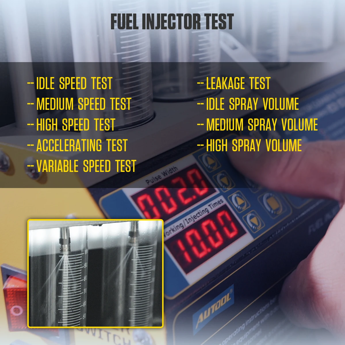 US $329.00 AUTOOL CT160 220V110V Car Fuel Injector Flushing Nozzles Fuel Injector Tester Ultrasound Heating Cleaning Injectors Motorcycle
