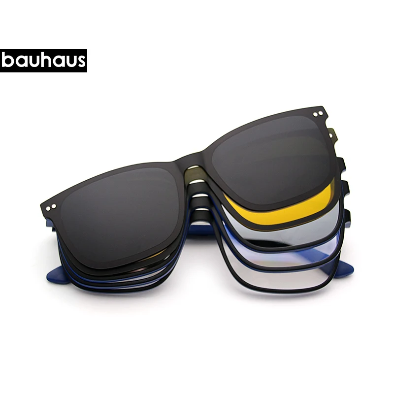 C02M Bauhaus, мужские солнцезащитные очки на магнитной застежке, оптические очки на магнитной застежке для близорукости, оправа с 4 линзами для солнцезащитных очков, U-255 - Цвет оправы: C02M