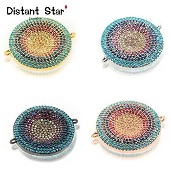 

1.0*1.2in Exquisite Disc Precision Miniature Inlaid Zircon Copper Jewelry Bracelet Accessories Connector Diy Bracelet Making