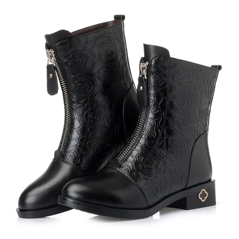 Ceny ASUMER big size 35 43 moda buty z prawdziwej skóry kobiet naturalna wełna owcza botki zip panie utrzymać ciepłe buty na śnieg 2020