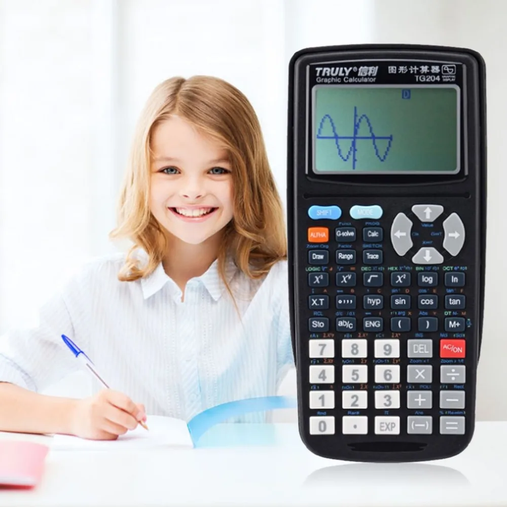 Новинка, TG204, портативный размер, для школьников, графический калькулятор, научный графический калькулятор для обучения графике, черный
