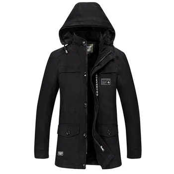 

New Arrival Autumn Winter Style Men's Coat with Velvet Thickening Middle-aged Men's Coat Oversize Men's Jacket Men Clothes