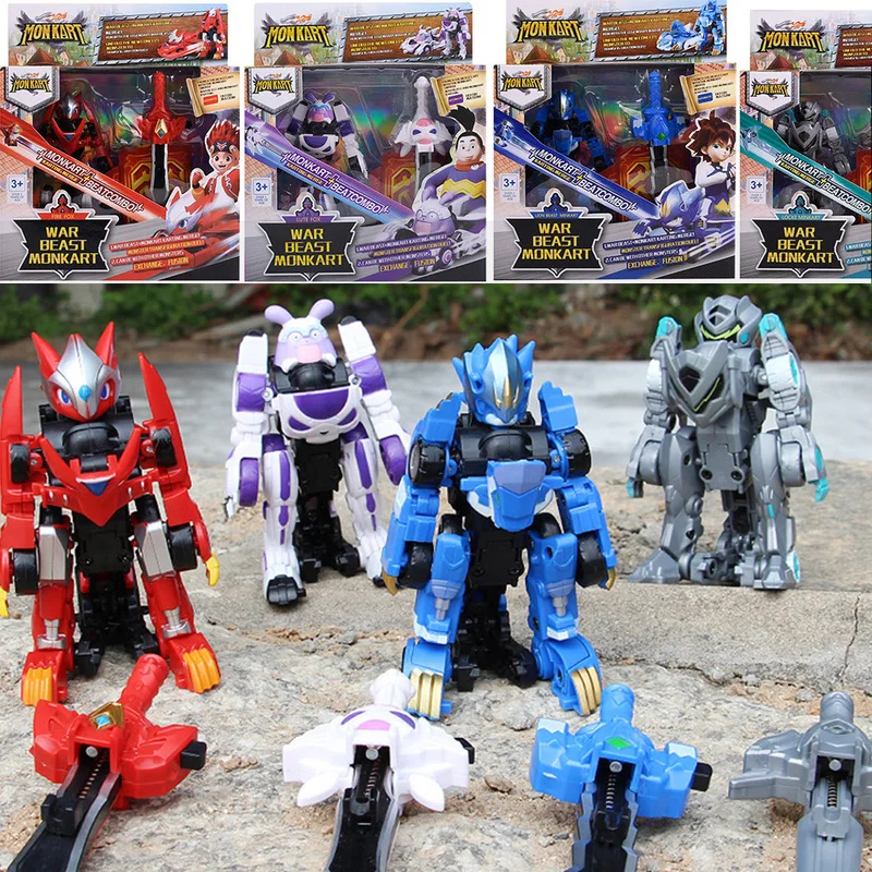 Monkart Transformation Robot Toy Moncha Pixie Vasper Dante Car MEECARDS Bitroid Zero Draka Rarrken Leo Megaroid for Kids Gift