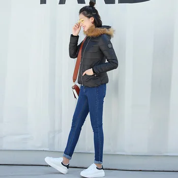 

CHERICOM New down jacket women's short winter New Korean style large fur collar thickened slim down jacket 20122