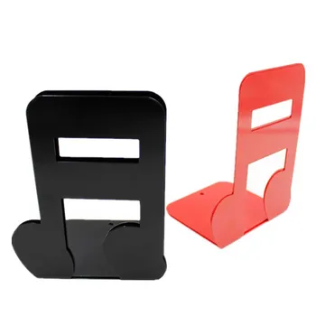 

1 Pair Home Study School Support Desk Stands Musical Note Strong Bearing Anti Slip Magazine Office Organized Iron Bookends
