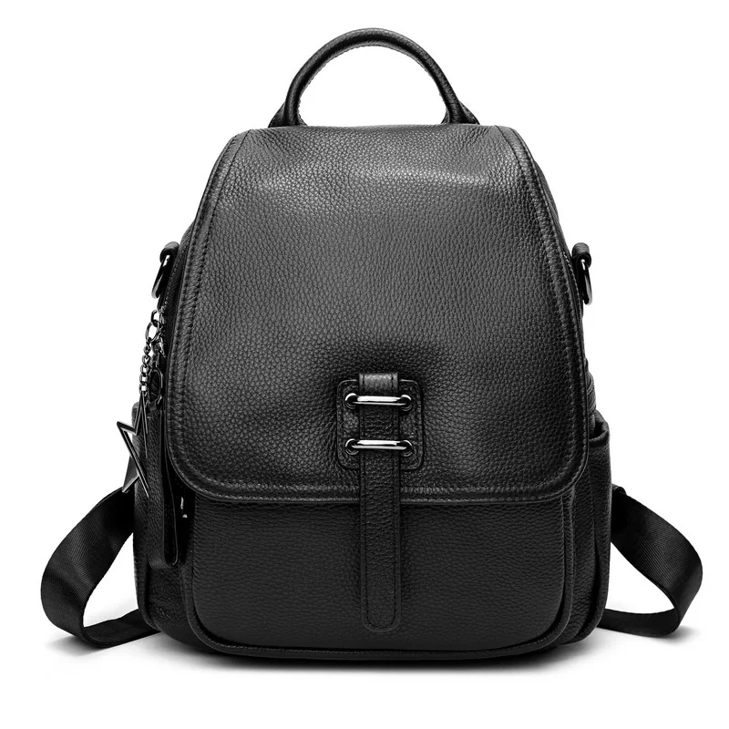 2022 NEW Excellent HOT 100% Genuine Cow Leather Women's Backpacks Lady Top Layer Cowhide Large Capacity School Book Backpack Bag stylish sling bags Stylish Backpacks