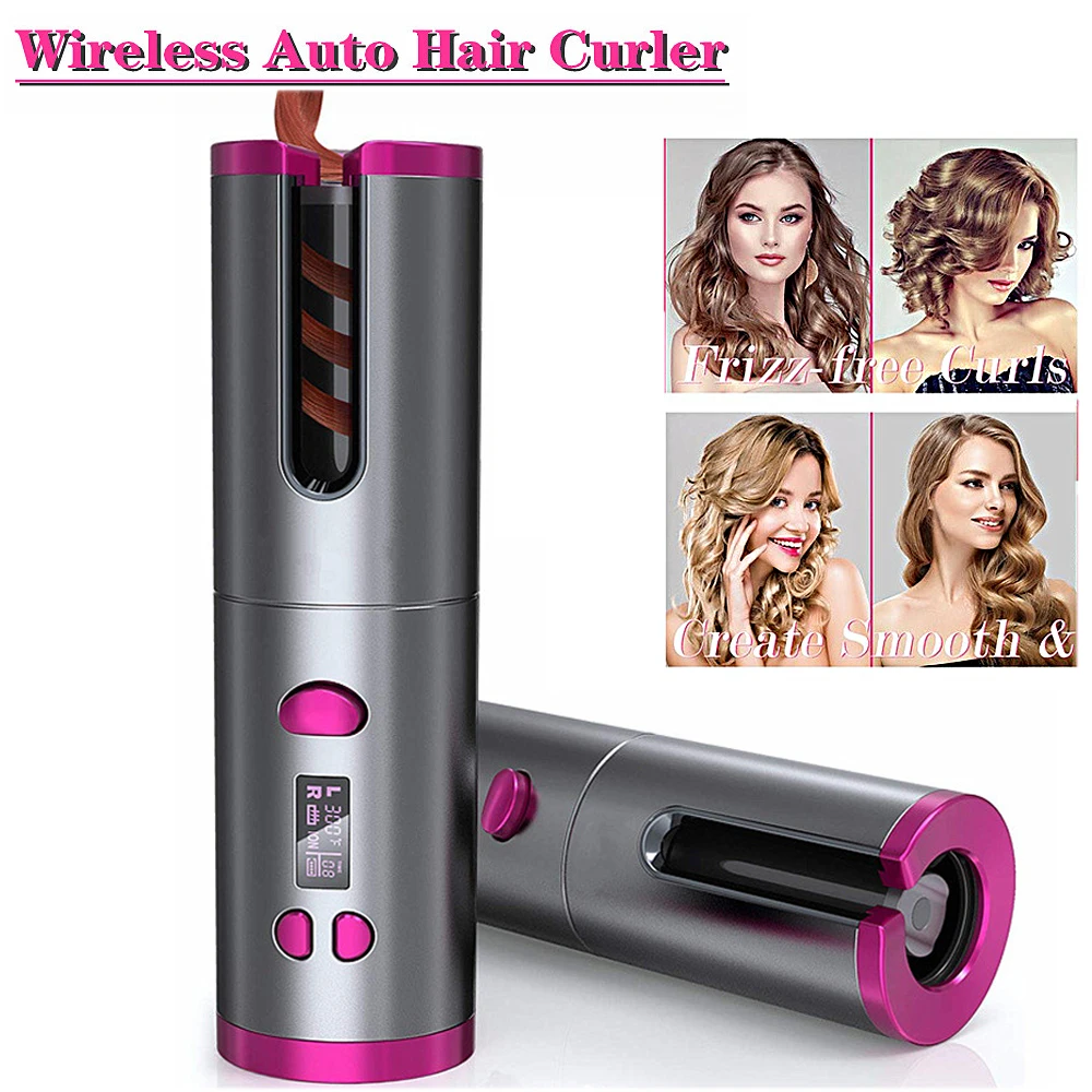 Modelador de Cabelo Ondulação sem Fio Estilo do Cabelo sem Fio Automático Ferro Recarregável Cabelo Curlers Ondas Varinha Curling Portátil Ferramenta Usb