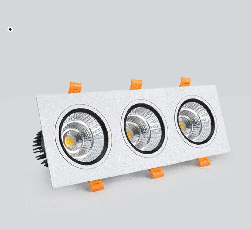 厂家直供三头方形射灯cob嵌入式led天花灯格栅灯斗豆胆灯可调角度---阿里巴巴-1688_02_25