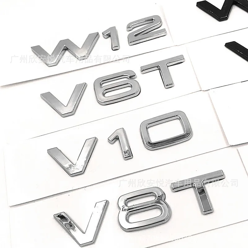 Логотип автомобилей audi V6T V8T V10 W12 слово знак модифицированное КРЫЛО боковой ярлык излучения Стандартный хвост бирка стерео бампер наклейки