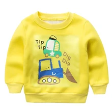 Детская футболка с героями мультфильмов для малышей милый свитшот с принтом «Трактор» для маленьких мальчиков и девочек зимние теплые топы с длинными рукавами, одежда возраст от 0 до 18 месяцев, A20