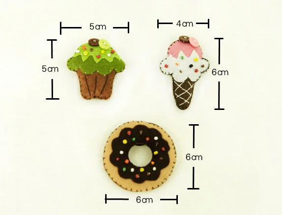 3 шт./компл. войлочные Броши сделай сам для свитера и десерта стильные милые