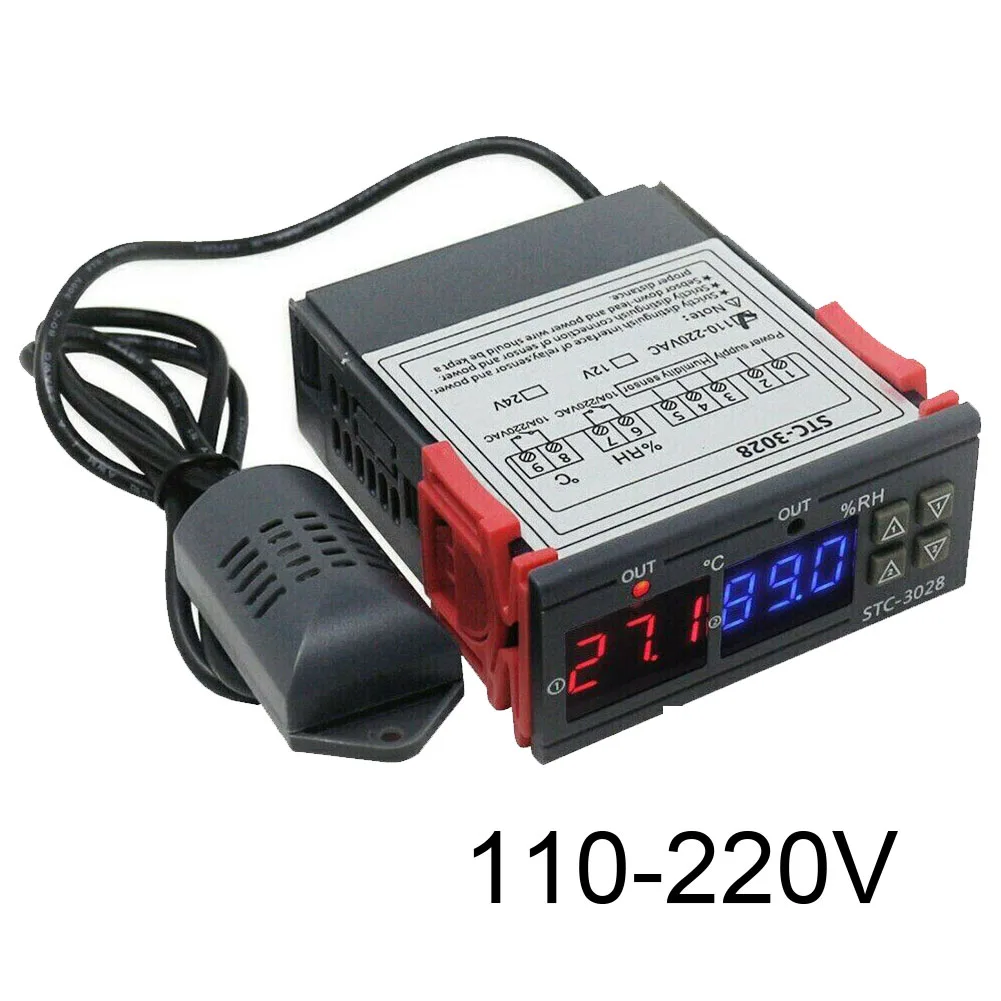 Аксессуары для охлаждения, профессиональные инструменты для штриховки, прочный двойной светодиодный термостат с дисплеем влажности, интеллектуальный регулятор температуры