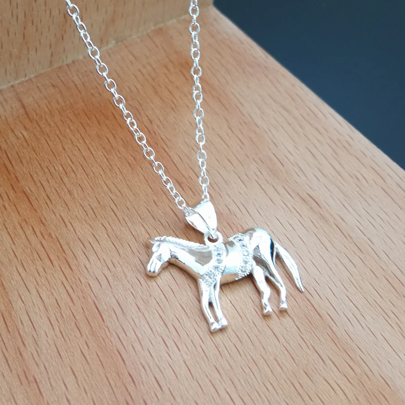 925 серебряные ожерелья для женщин лошадь Шейное колье с подвеской Femme колье свадебные ювелирные украшения Bijoux