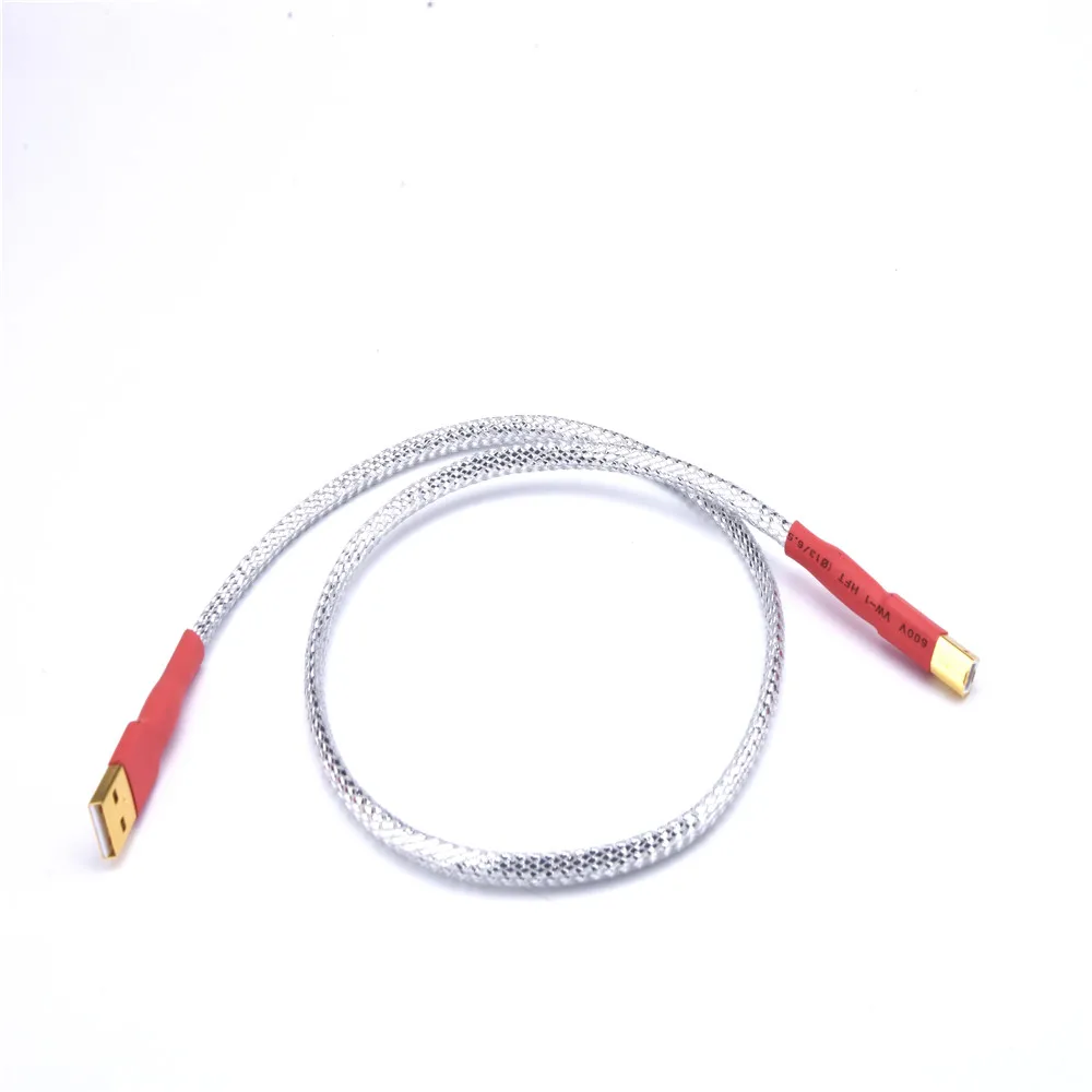 

Hi-END Type A to Type B USB 2.0 Cable, HIFI 5NOCC Single Crystal Silver USB Audio Cable, Hifi Data Cable DAC