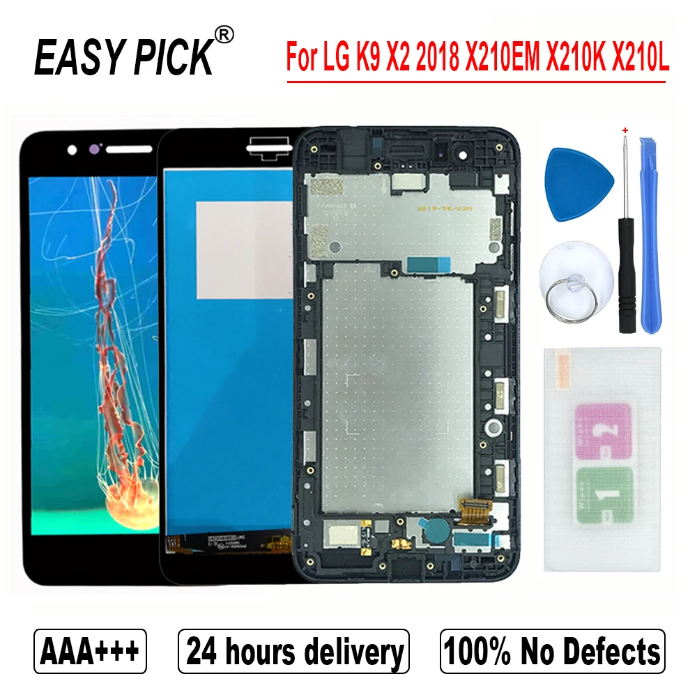 Cena Dla LG K9 2018 X210EM X210K X210L X210S X210E X210NMW wyświetlacz LCD montaż digitizera ekranu dotykowego dla LG X2 2018X210 ZM X210JM