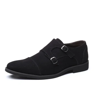 

2020 New Men Dress Shoes Leather Formal Shoes Fashion Square Shoes Casual Slip On Business Wedding Dress Shoes Men Big Size