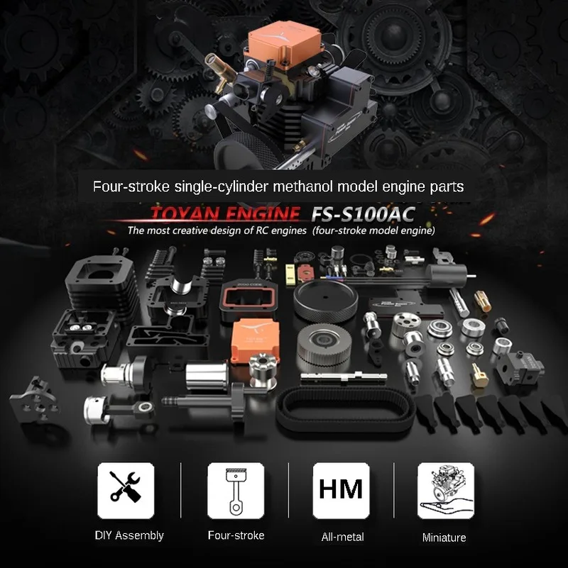 TOYAN Methanol Version FS-S100AC Engine Model Airplane Four-stroke Parts | Игрушки и хобби