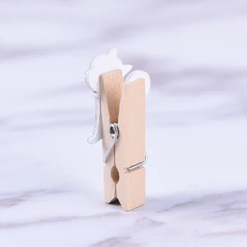 

10pcs Japanese cat wooden clips with hemp rope Mini nice Food clip Kawaii wood paper clip for bag Students' DIY tools