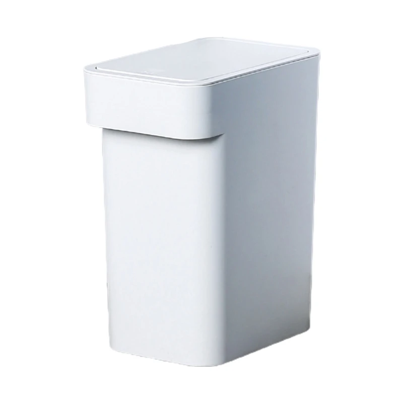 Household Cabinet Door Small Square Sorting Trash Can with Sliding Cover Plastic Waste Bin Basket Bucket Lid for Home P82C | Дом и сад