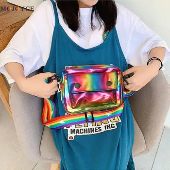 

Laser Holographic Shoulder Messenger Handbags Women Plastic Crossbody Bags