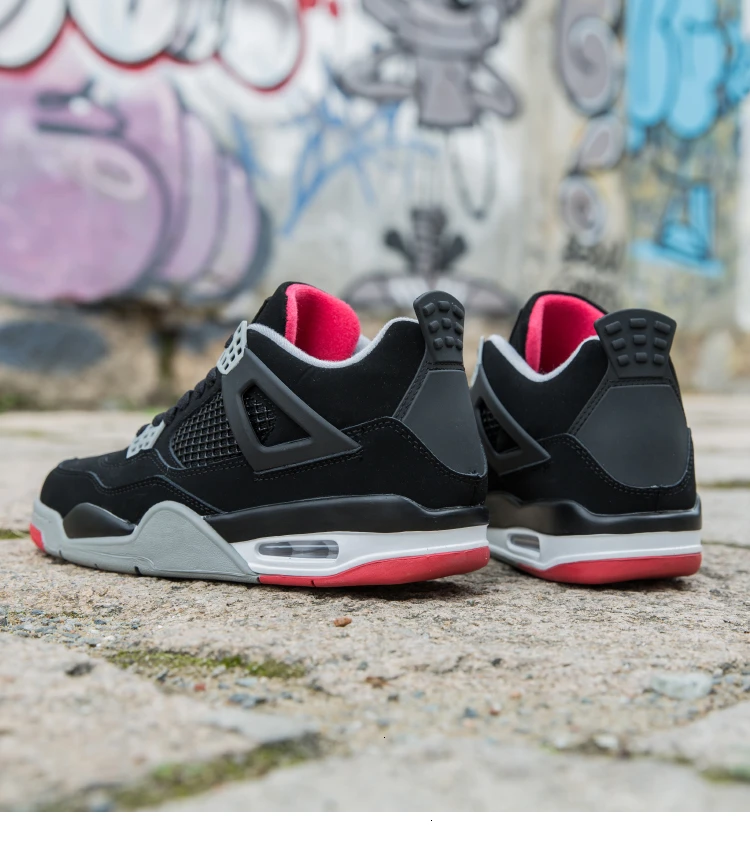 Мужские баскетбольные кроссовки NIKE AIR JORDAN 4, Нескользящие, износостойкие, с воздушной подушкой AJ4, мужские спортивные кроссовки#308497-116