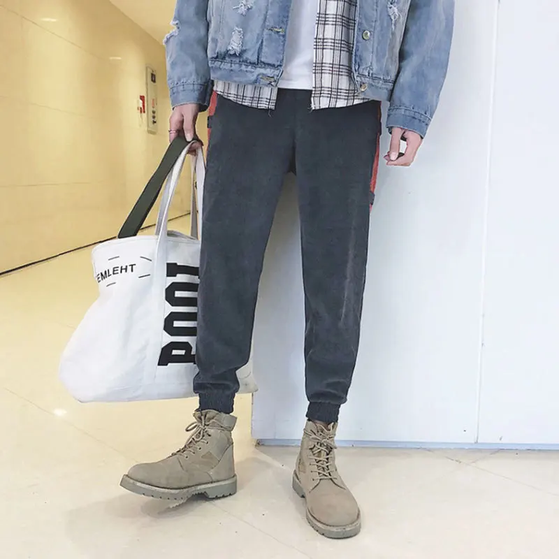 Liketkit, японский стиль, шаровары, мужские,, мужские, цветные, лоскутные, свободные, для бега, вельветовые, для ног, штаны, мужские, повседневные, винтажные, уличная одежда