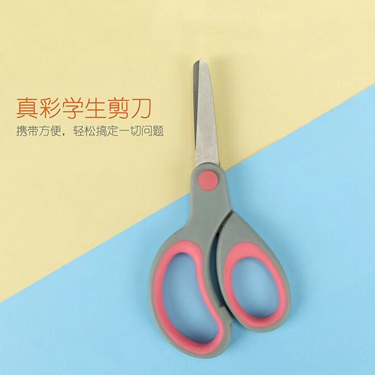 ZHENCAI 6562L для начальной школы, ручные ножницы для детей, безопасные круглые педикюрные ножницы для резки бумаги, DIY, антиприжимные ручные ножницы