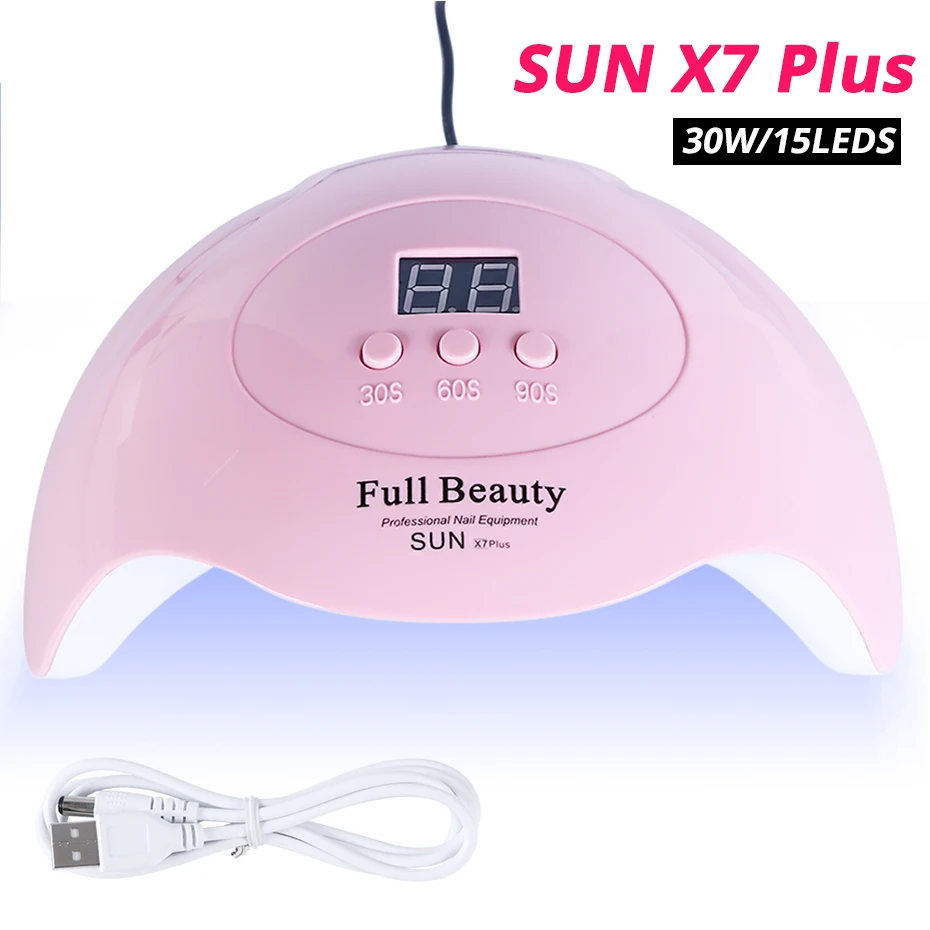sunx7 plus pink Профессиональная Сушилка для ногтей высокой пудры 72 Вт УФ светодиодный светильник сенсорный Солнечный свет лампа для ногтей умный датчик Гель-лак для маникюра инструмент CHBQ5T - Цвет: sunx7 plus pink