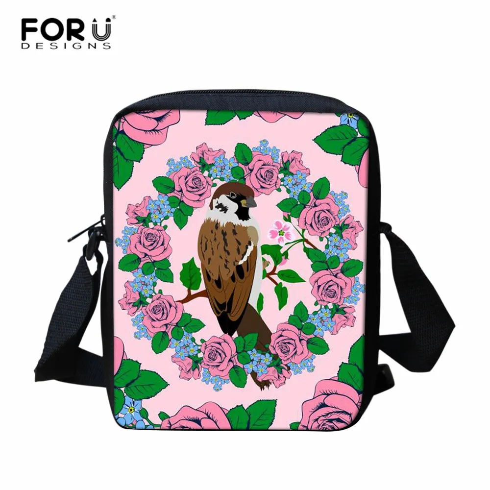 LH1337E FORUDESIGNS/женские сумки-мессенджеры, сумка на плечо, сумки с воробьями и растениями, сумка-мессенджер, Детская школьная мини-сумка через плечо - Цвет: LH1337E