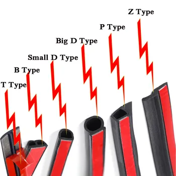 

2M Car Door Seal Strip D B Z P BJ BL T Type EPDM Rubber Waterproof Trim Sound Insulation Soundproof Weatherstrip Auto Seal Strip