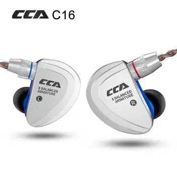 

CCA C16 8BA 8 Balanced Armature HIFI In Ear Monitor DJ Studio Stage Earphone With Detachable Cable Earbuds