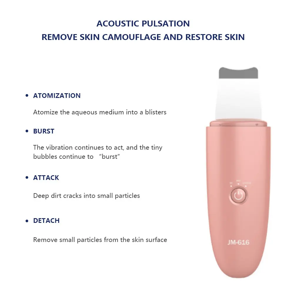 Ultrasonic Deep Face Cleaning Machine Skin Scrubber Remove Dirt Blackhead Reduce Wrinkles Spots Facial Whitening Peeling Devices