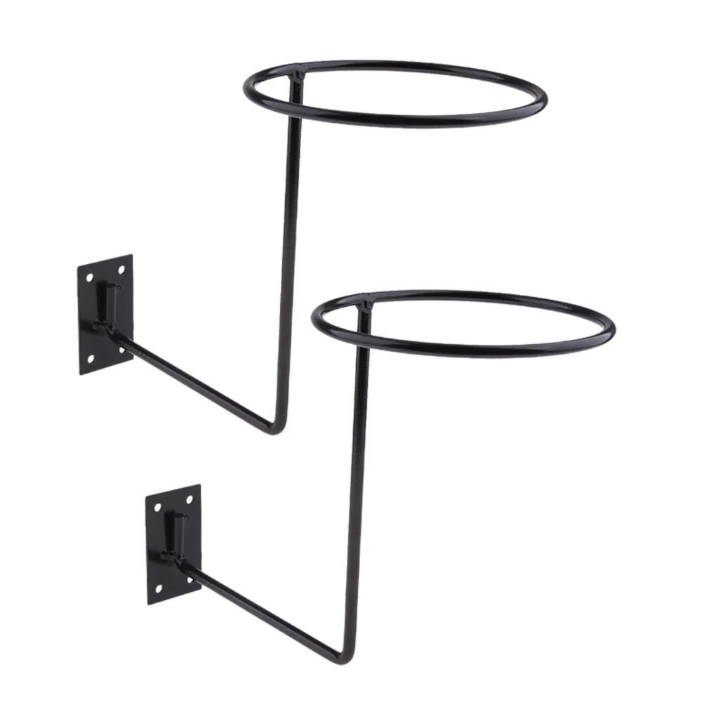 2x Helmet Hanger Wall Mount Display Rack Helmet Storage Holder - Black