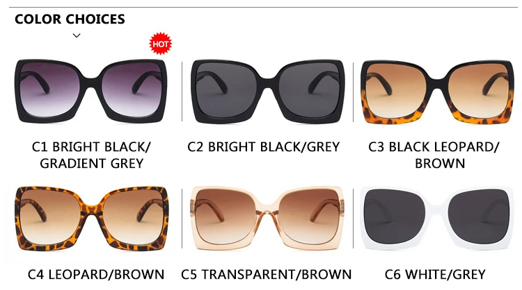 oversized gradient square sunglasses