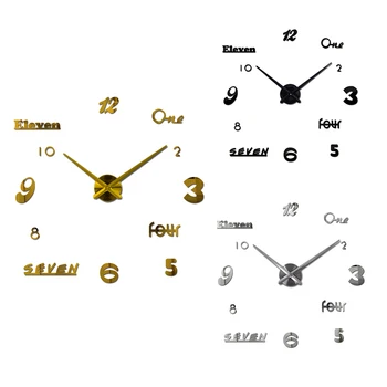 

Large 3D Frameless Wall Clock Stickers DIY Wall Decoration Wall Clock for Living Room Bedroom