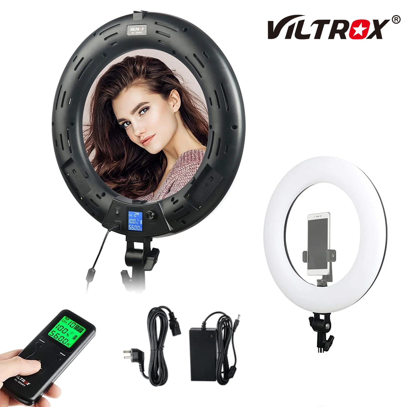 Viltrox VL-600T 18 Inch Ring Light LED Video Wireless remote With Tripod Photography Beauty Lamp For Camera Phone Makeup | Электроника