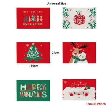 

Christmas Cotton fabric Placemat Set of 6 for Kitchen Dining Table Decoration D5BD